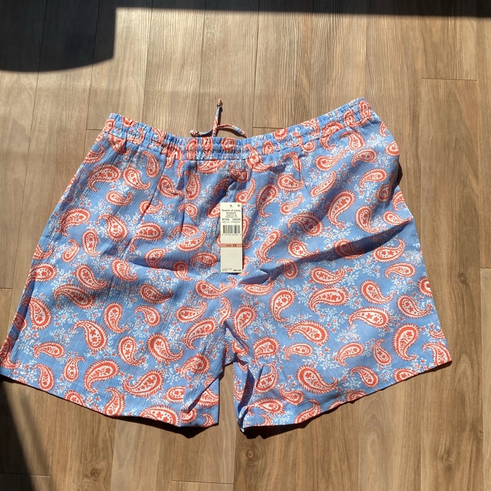 Hearts of Palm short paisley floral print pull on short cotton casual boho 2X - Picture 7 of 14